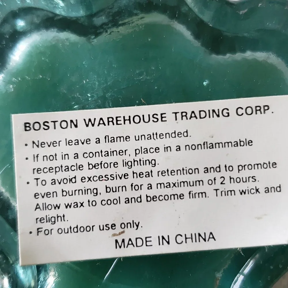 (Set of 4) Boston Warehouse Trading Glass Seashell Candles